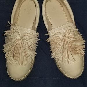 RENVY Pom-Pom Espadrilles sneakers loafers. Size 10. White